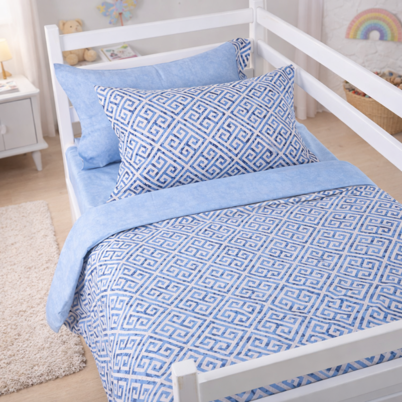 Комплект постельного белья  JUNIOR Poplin 00-5 geometry blue - 10