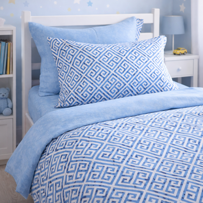 Комплект постельного белья  JUNIOR Poplin 00-5 geometry blue - 6