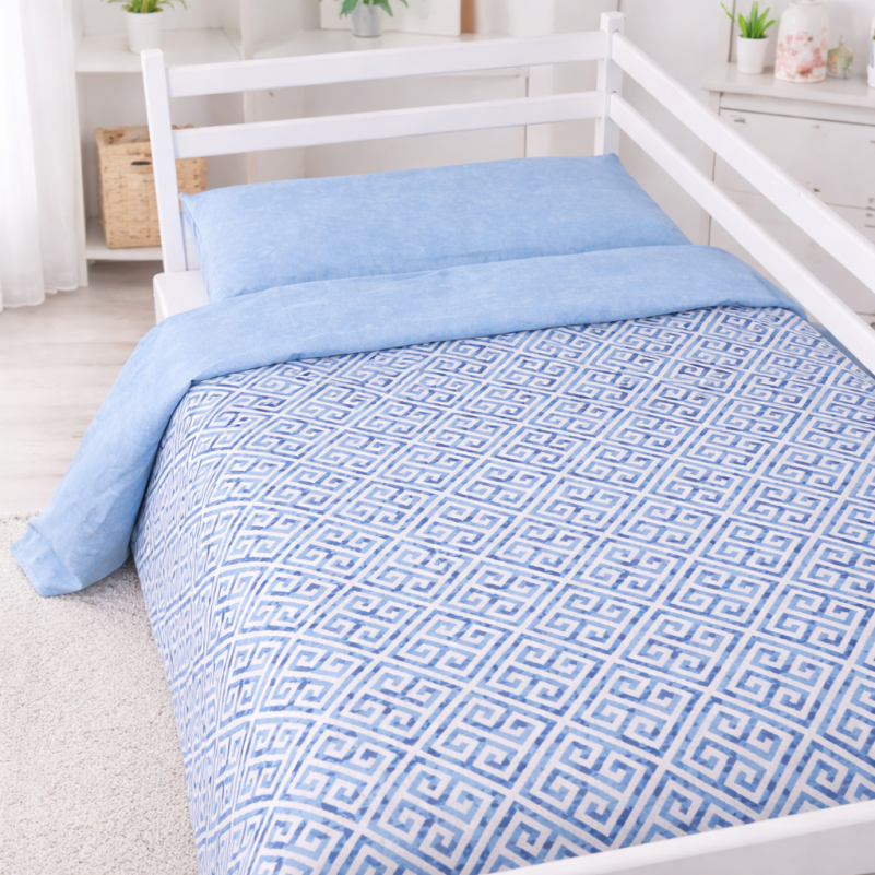 Комплект постельного белья  JUNIOR Poplin 00-5 geometry blue - 7
