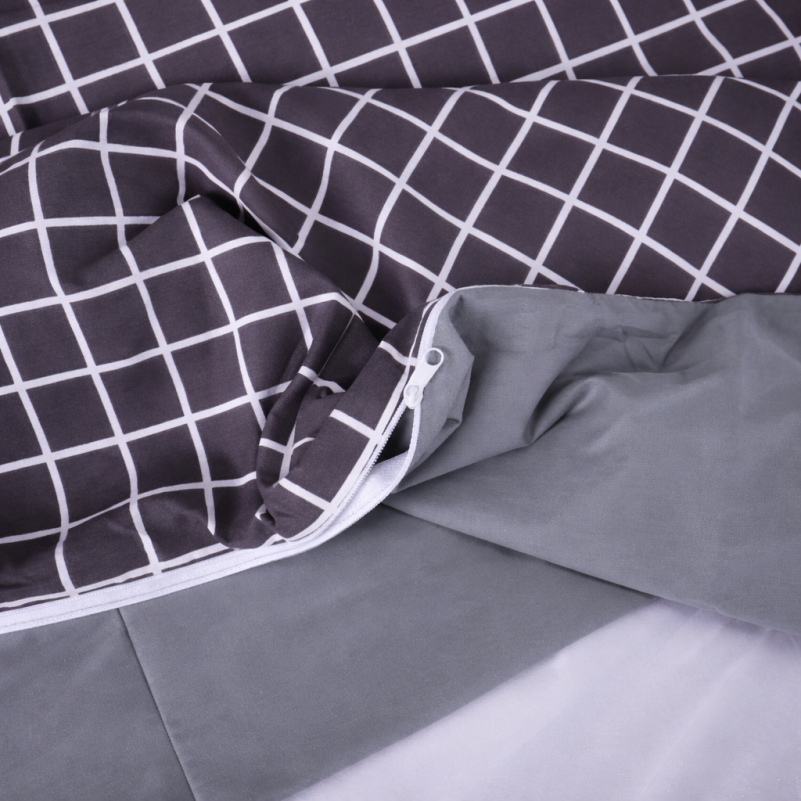 Комплект постельного белья Сатин JUNIOR 22-1372 Silver Checkered - 8