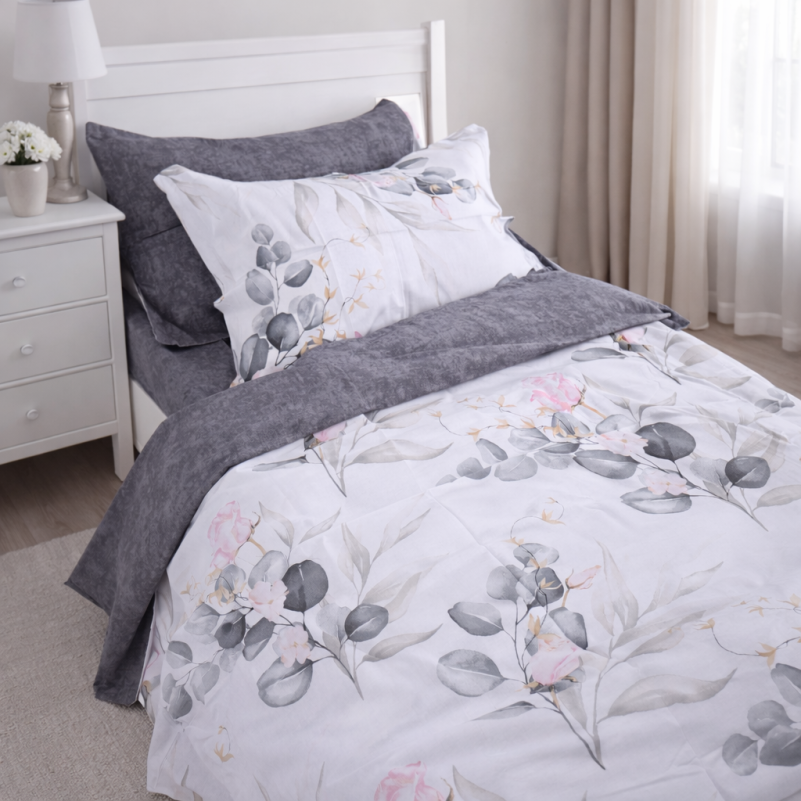 Комплект постельного белья  JUNIOR Poplin 00-7 pink flowers