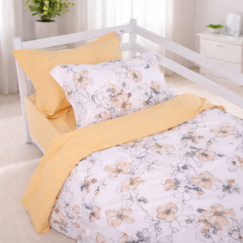 Комплект постельного белья  JUNIOR Poplin 00-2 beige flowers - 6