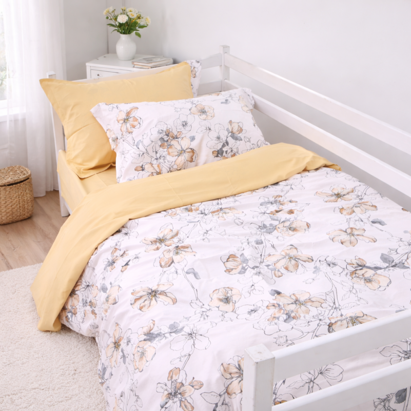 Комплект постільної білизни Поплін TEENAGER Poplin 00-2 beige flowers