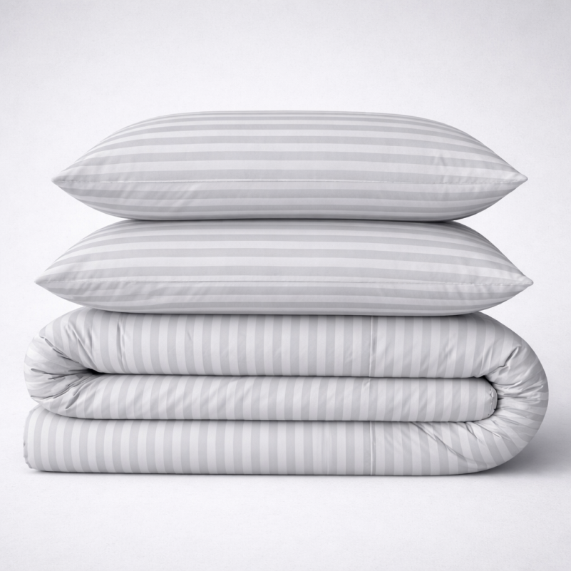 Постільна білизна Бязь 17-0600 Stripe White Gray