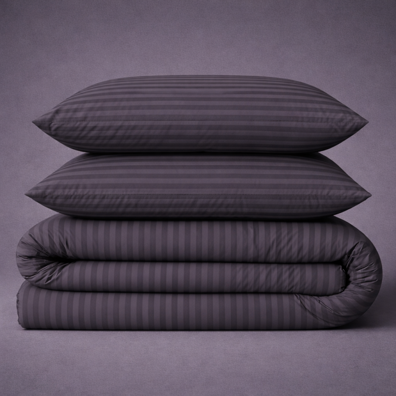 Простынь на резинке (БЯЗЬ) 17-0603 Stripe Violet - высота 25 см (детские 10 см)