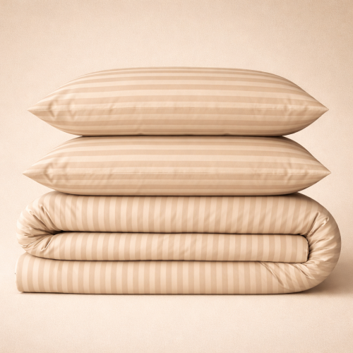 Постільна білизна Бязь 17-0610 Stripe Light Brown