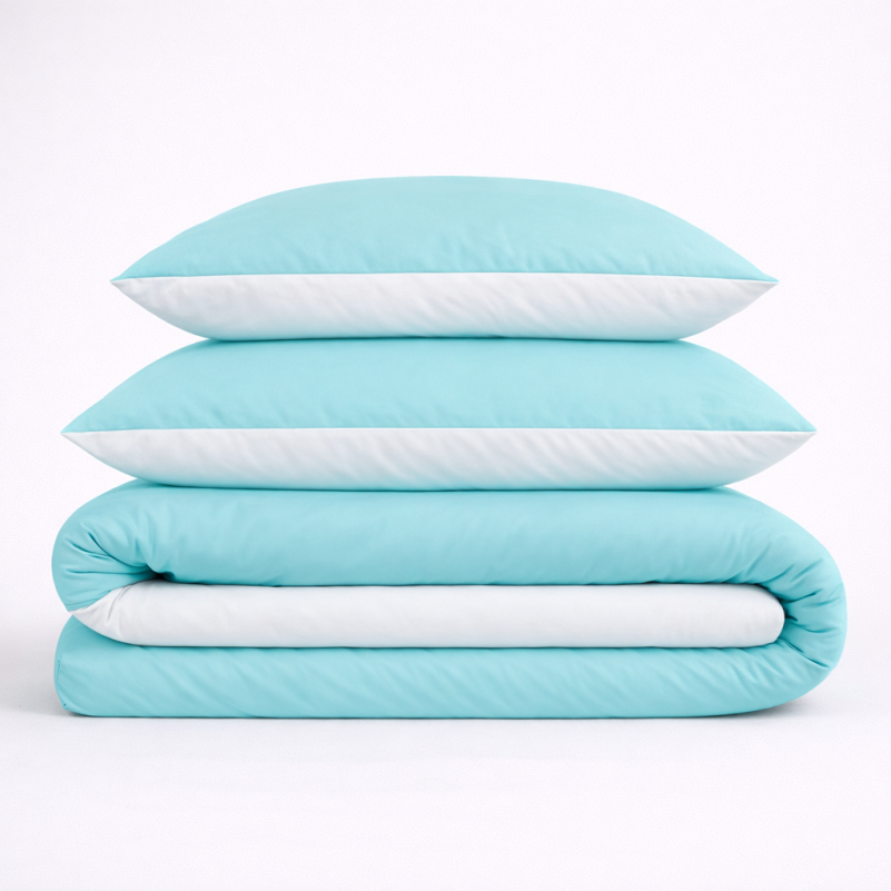 Постільна білизна Бязь White-mint (11-2107+11-2208)