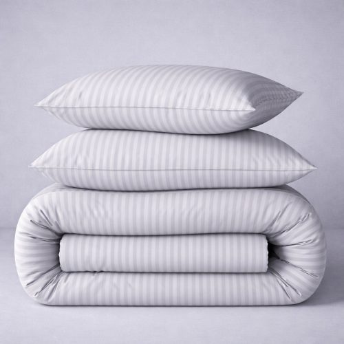 Комплект постільної білизни MirSon Ranforce Elite 17-0600 Stripe White Gray