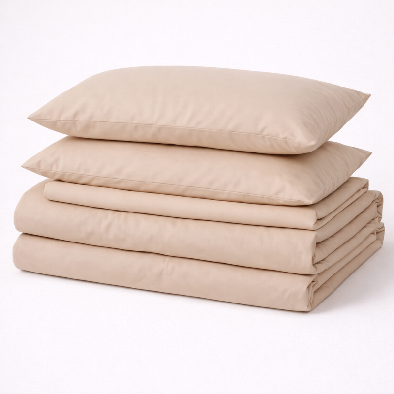 Простынь на резинке №15-1214 Warm Sand Mikrosatin Premium - высота 25 см (детские 10 см)