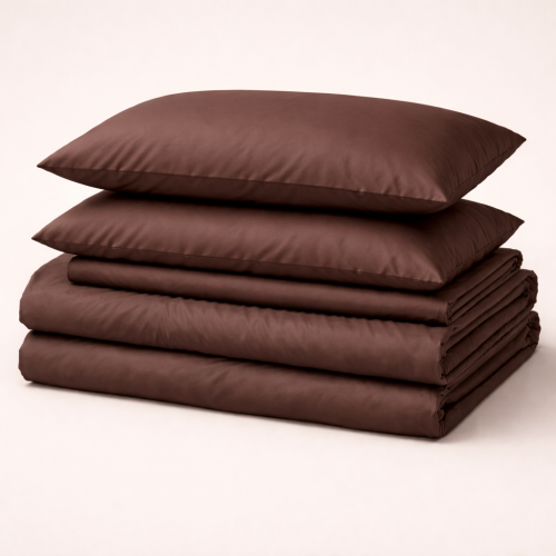 Комплект постельного белья №19-1230 Friar Brown Mikrosatin Premium Однотонный