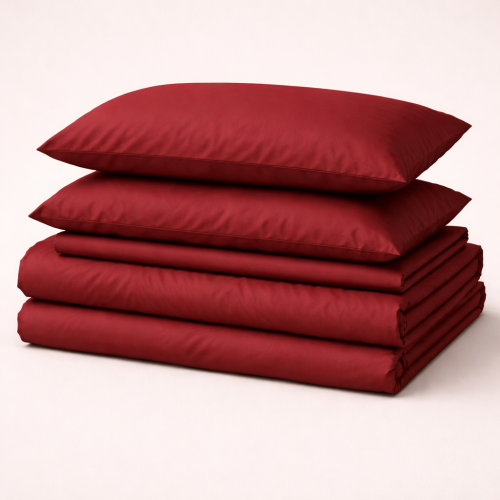 Комплект постельного белья №19-1655 Garnet Mikrosatin Premium Однотонный