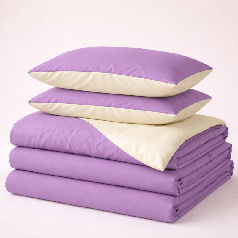 Комплект постільної білизни Margolles (12-0712 + 16-3310) Mikrosatin Premium Двусторонній