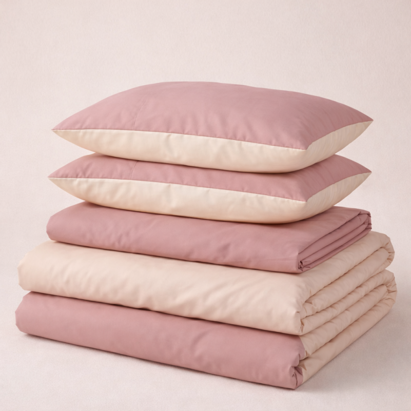 Комплект постільної білизни Pimiango (12-0712 + 15-1415) Mikrosatin Premium Двусторонній