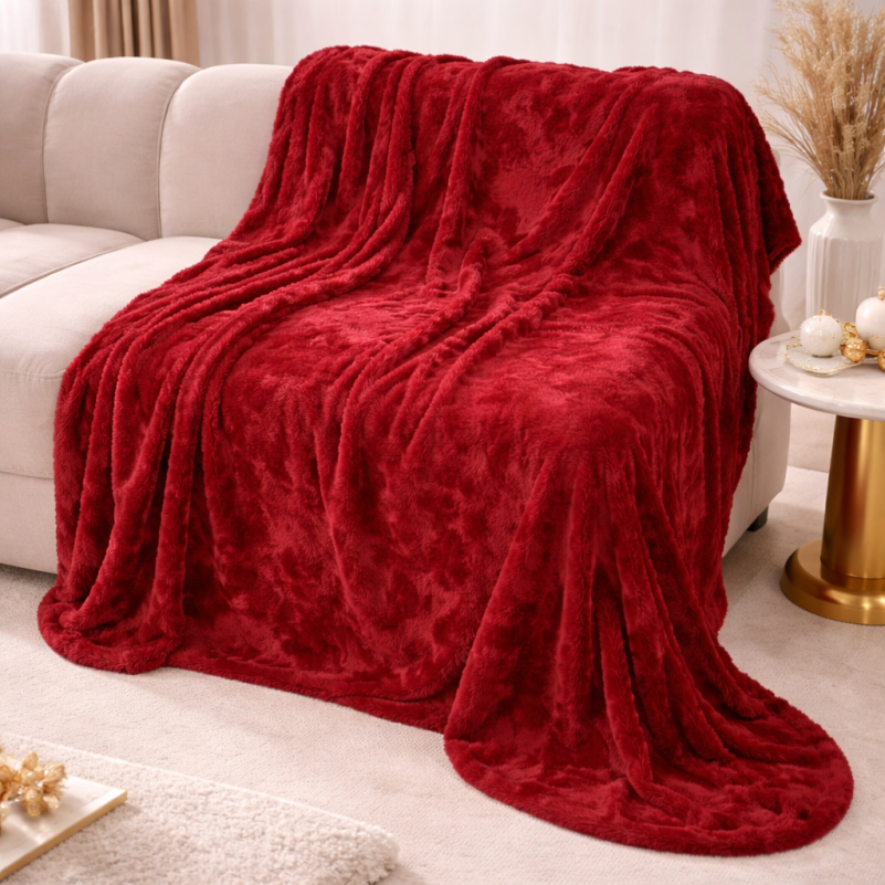 Плед №1025 Camellia Red