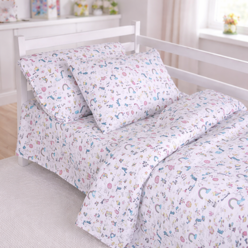 Комплект постельного белья Бязь JUNIOR 17-0932 Tiny Unicorn pink - 8