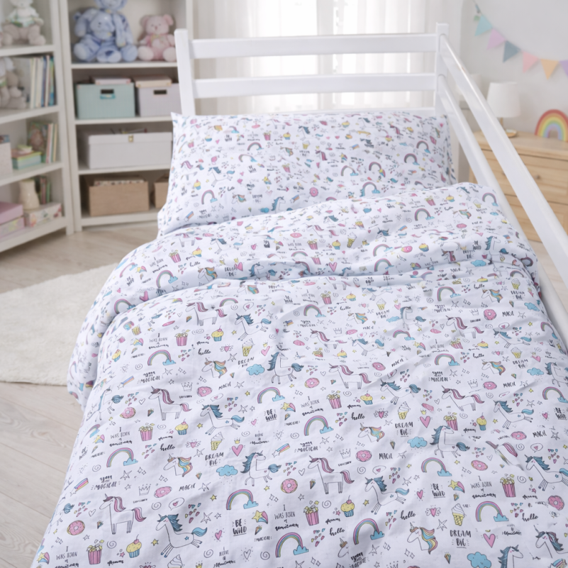 Комплект постельного белья Бязь JUNIOR 17-0932 Tiny Unicorn pink - 10