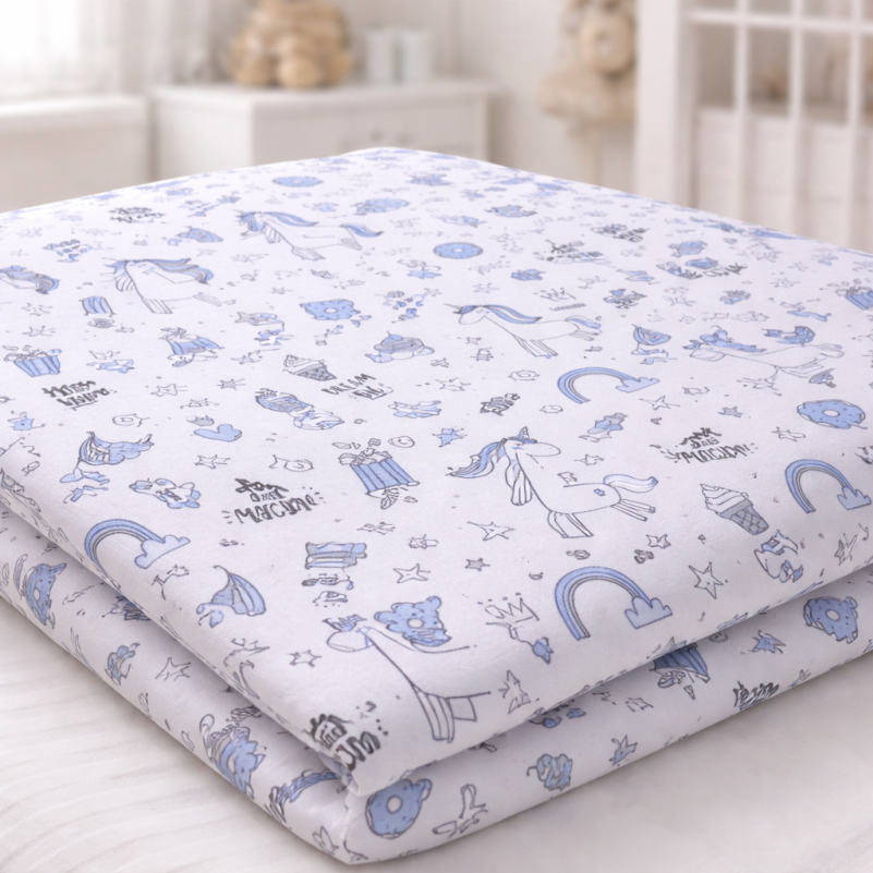Комплект постельного белья Бязь JUNIOR 17-0931 Tiny Unicorn blue - 11