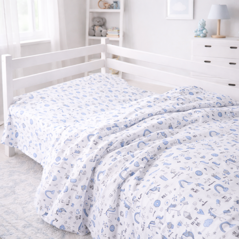 Пододеяльник Ranforce Elite 17-0931 Tiny Unicorn blue - 3