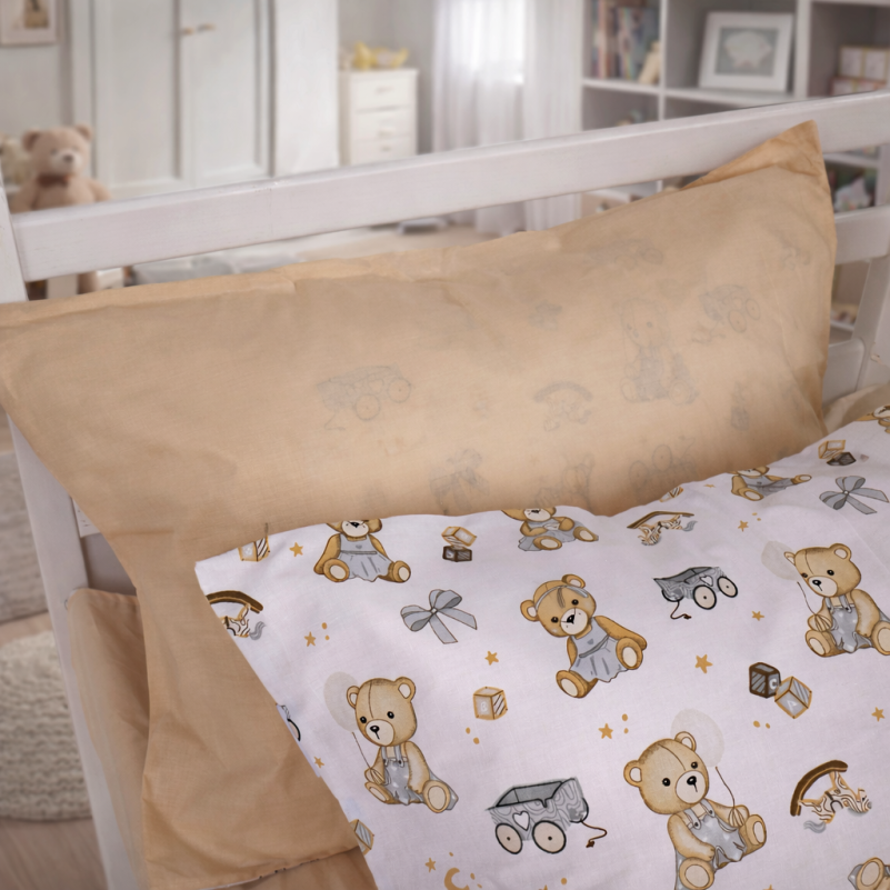 Комплект постельного белья Бязь JUNIOR 17-0917 Little Teddy gray - 5