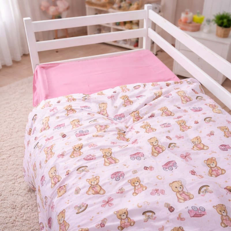 Простирадло Бязь 17-0916 Little Teddy pink - 2