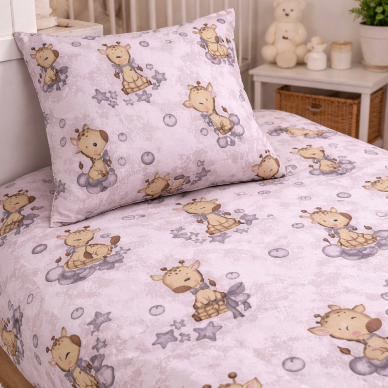 Наволочка Бязь 17-0922 Tiny Giraffes gray - 3