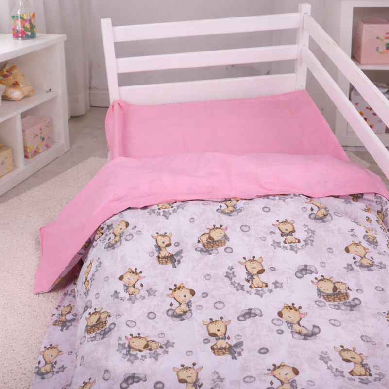 Простирадло Бязь 17-0922 Tiny Giraffes gray - 3