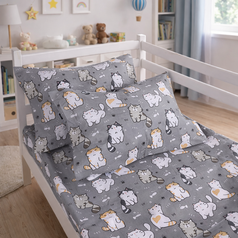 Комплект постельного белья Бязь JUNIOR 17-0665 Cream Kittens - 6