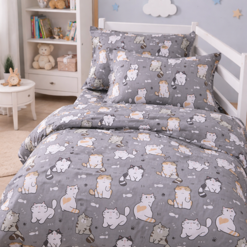 Комплект постельного белья Ranforce Elite TEENAGER 17-0665 Cream Kittens