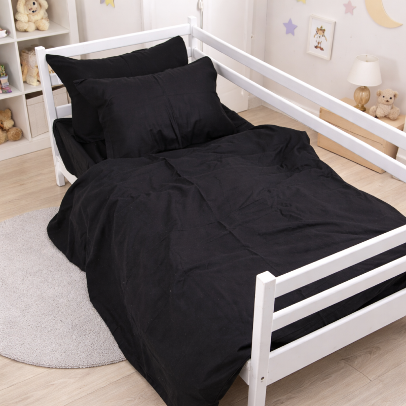 Комплект постельного белья JUNIOR Фланель 002 Black