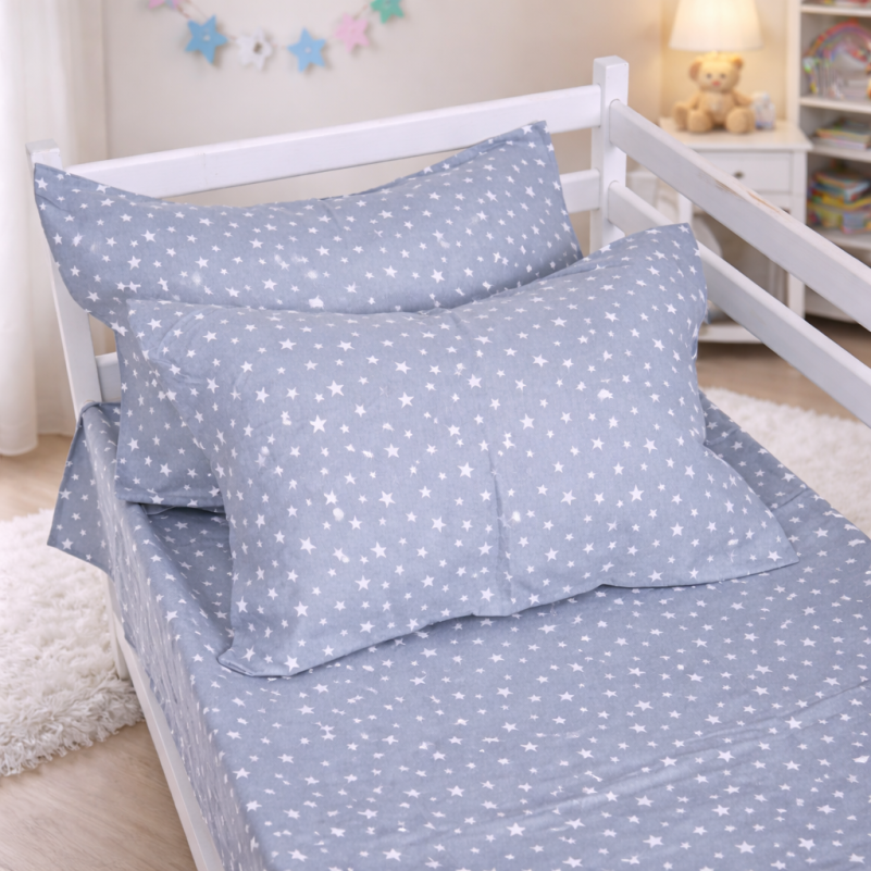 Комплект постельного белья JUNIOR Фланель 012 Grey Stars - 5