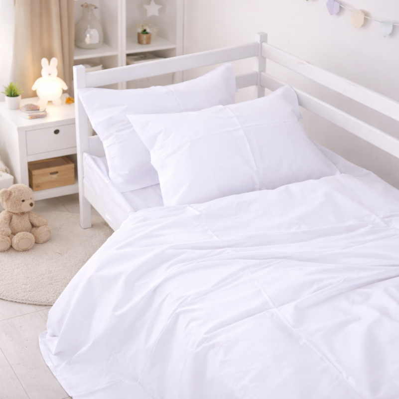 Комплект постельного белья Сатин JUNIOR Satin Light Pro 10-001 Snow White