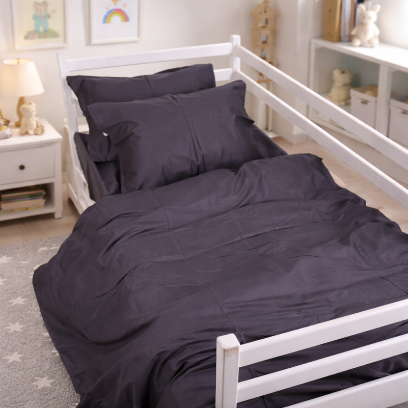 Комплект постельного белья Сатин JUNIOR Satin Light Pro 10-005 Dark Gray - 9