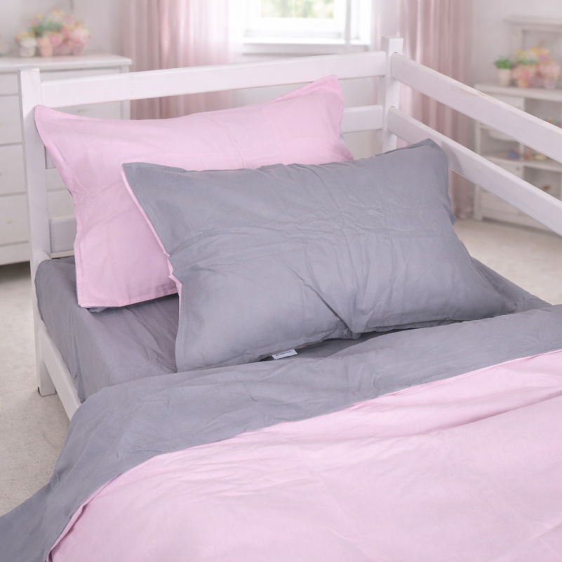 Комплект постельного белья TEENAGER Фланель 001-008 Ash grey/Pink - 7