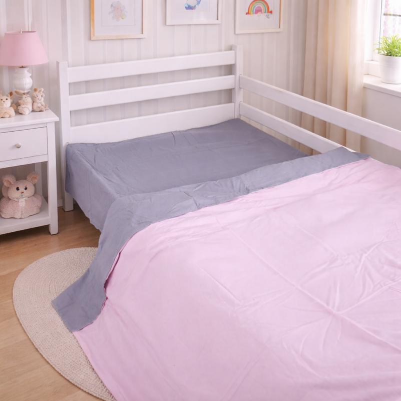 Комплект постельного белья TEENAGER Фланель 001-008 Ash grey/Pink - 8