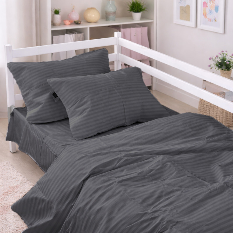 Комплект постельного белья  Бязь JUNIOR 17-0611 Stripe Black - 5