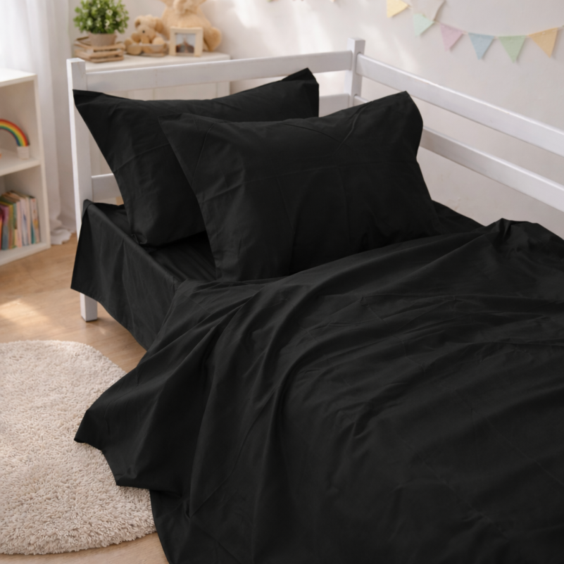 Комплект постельного белья Сатин JUNIOR Satin Light Pro 10-006 Black - 7