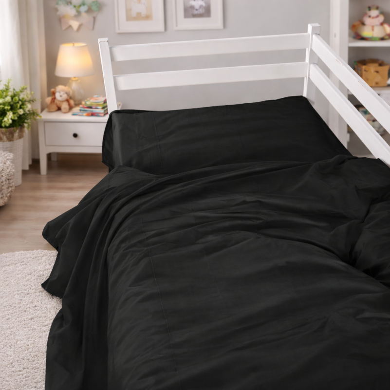 Комплект постельного белья Сатин JUNIOR Satin Light Pro 10-006 Black - 8