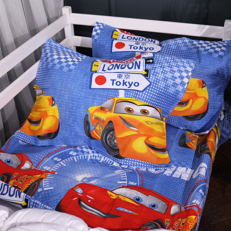 Комплект постільної білизни Бязь Kids Time 17-0888 Cars Speed Blue - 2