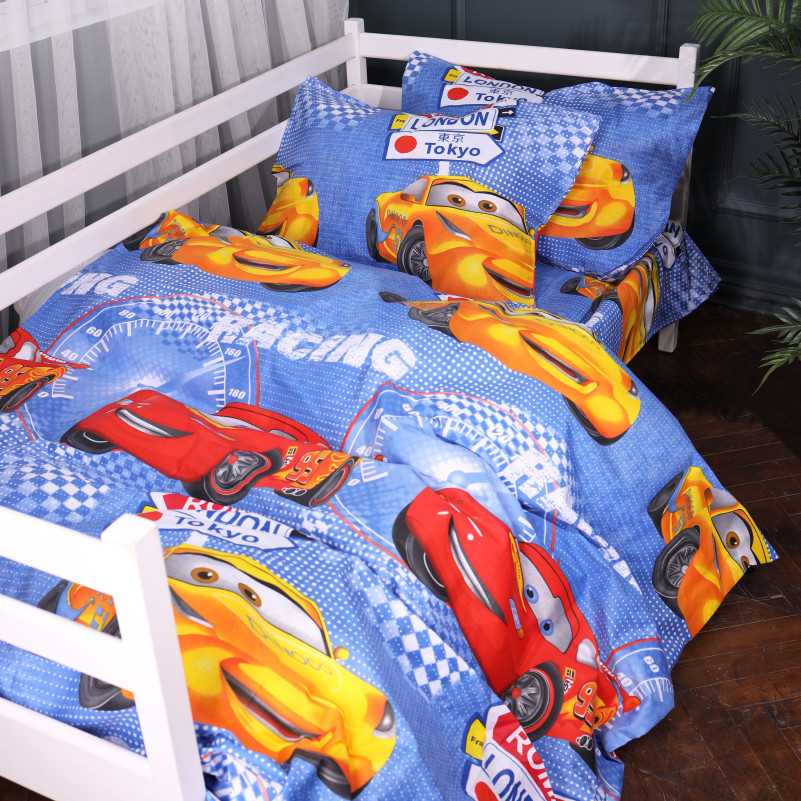 Простынь Бязь Kids Time 17-0888 Cars Speed Blue - 3
