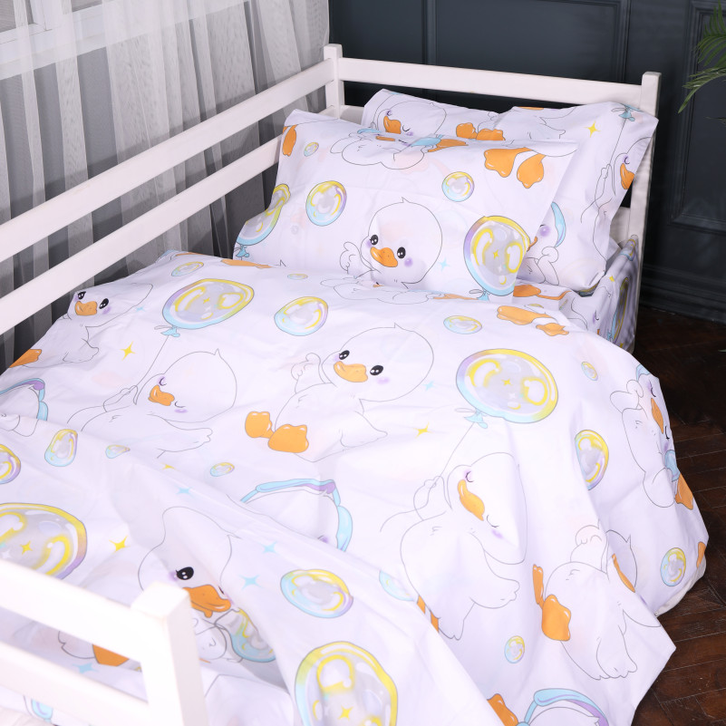 Комплект постільної білизни Бязь Kids Time 17-0895 Baby Ducks white - 1