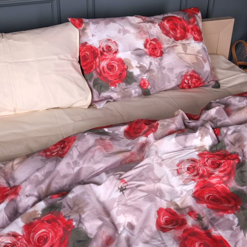 Простынь Сатин 22-1438 Royal Red Roses - 1