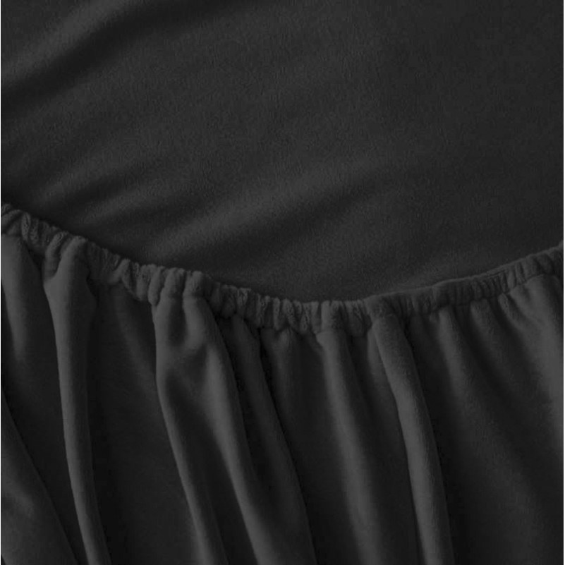 Простынь на резинке Велюр Winter Frost 28-0007 Black Velvet - высота 25 см (детские 10 см)