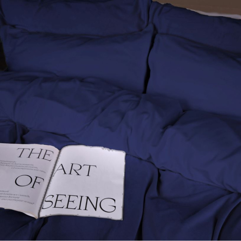 Простынь на резинке Велюр Winter Frost 28-0006 Navy blue Velvet - высота 25 см (детские 10 см) - 5