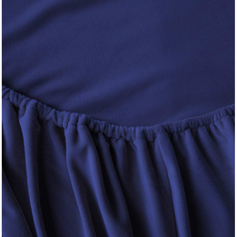 Простынь на резинке Велюр Winter Frost 28-0006 Navy blue Velvet - высота 25 см (детские 10 см)