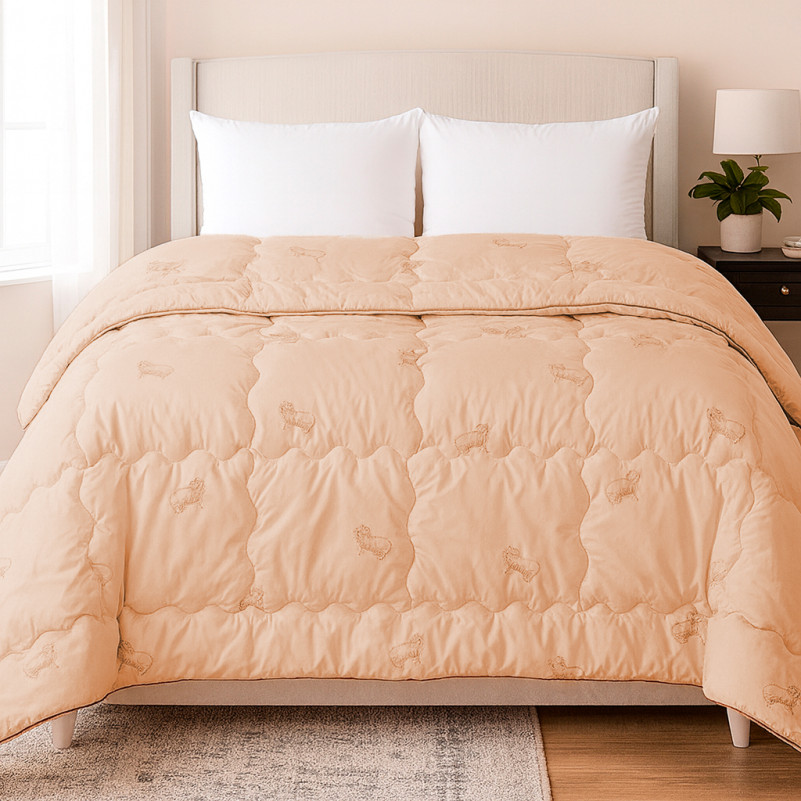 Одеяло шерстяное Hand Made Camel №175 шерсть тик (зима)