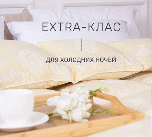 Одеяло пуховое кассетное Extra №042 90% серый пух Extra тик - 2