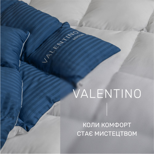 Ковдра пухова касетна Valentino №034 100% пух Premium class тик+сатин - 2