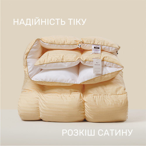 Одеяло пуховое кассетное Carmela №035 100% пух Premium class тик+сатин - 3