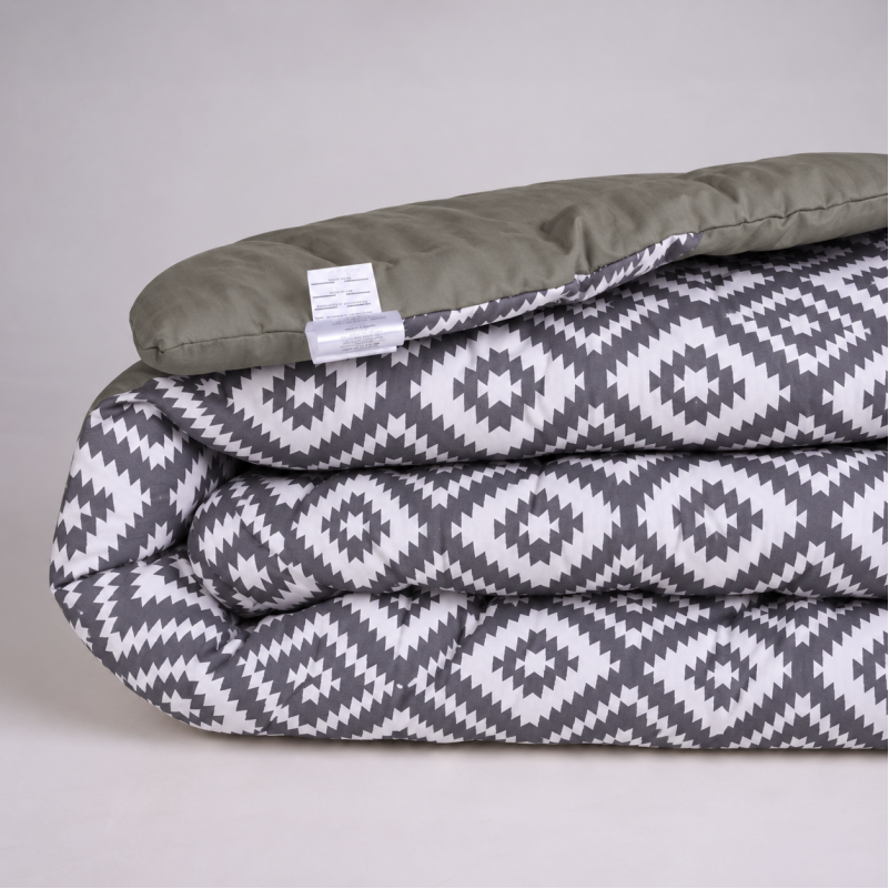 Одеяло хлопковое №0314 Сolor Fun Line 17-0730 Silver Geo Zebra хлопок зима - 1