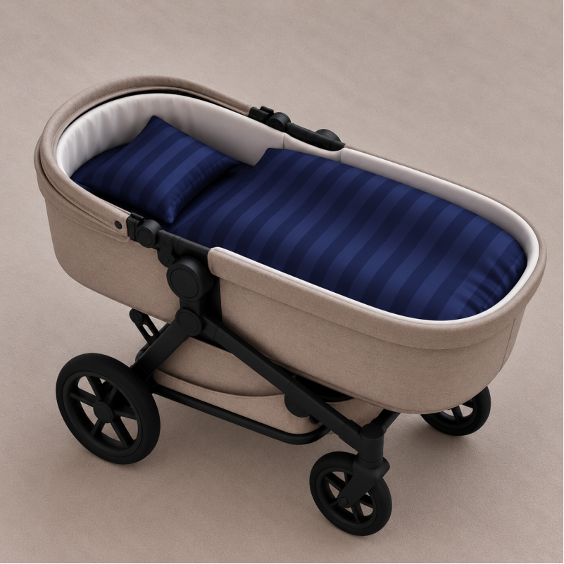 Комплект постельного белья в коляску 60*80 Satin Jacquard Blu sea